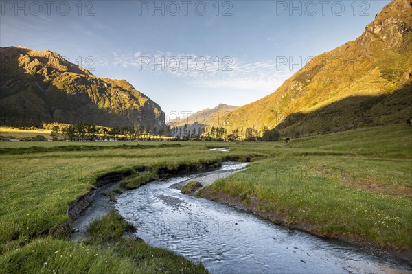 Outlet of Wishbone Waterfall in Matukituki River Valley