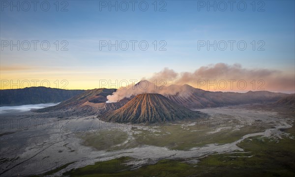 Volcanic landscape at sunrise