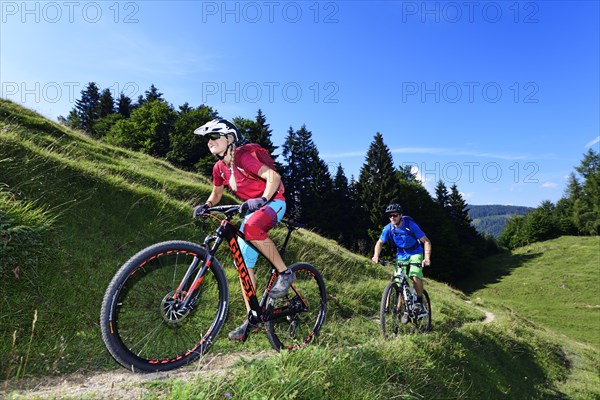 Mountain bikers on the Moeslalmkogel