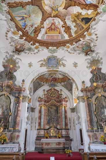 Main altar and ceiling frescoes
