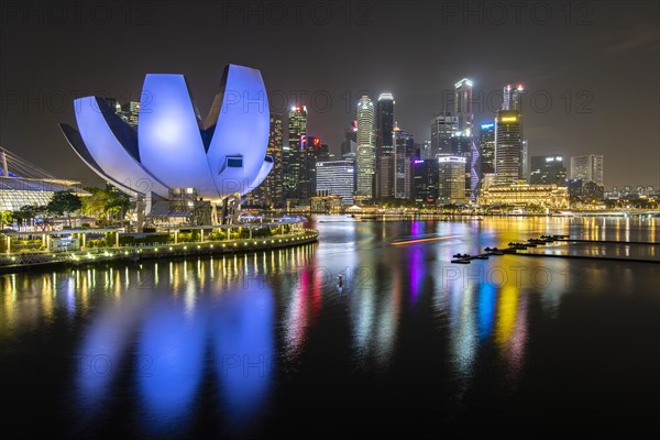 ArtScience Museum and skyline at night