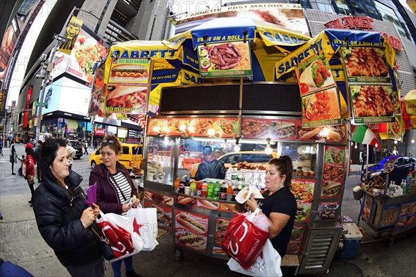 Hot dog stand at Times Square