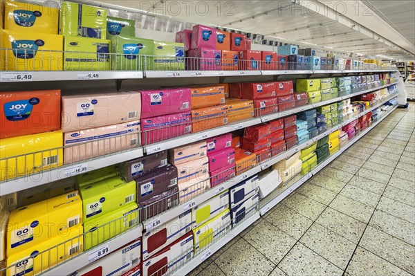 Shelf with paper napkins