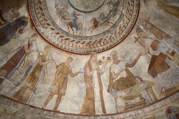 Ceiling painting in the Thracian tomb of Kazanlak
