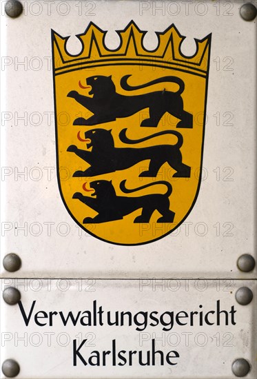 Sign at the entrance to the administrative court Karlsruhe