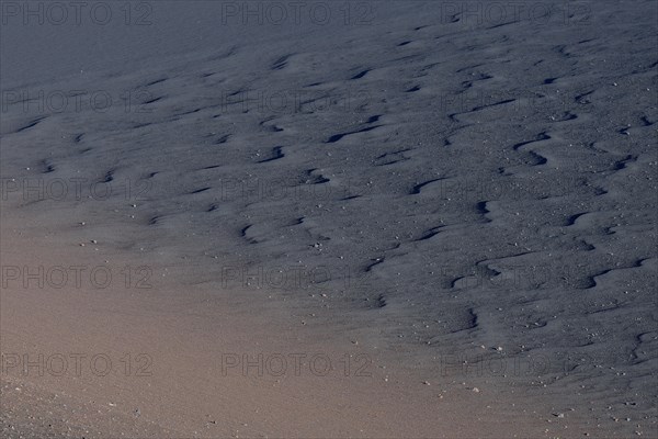 Volcanic soil in red and black