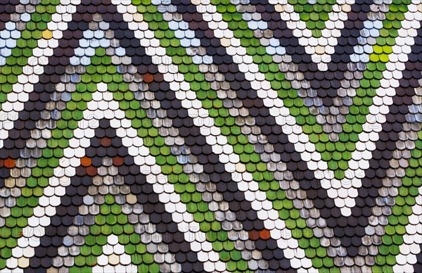 Colourful roof tiles on the cathedral roof