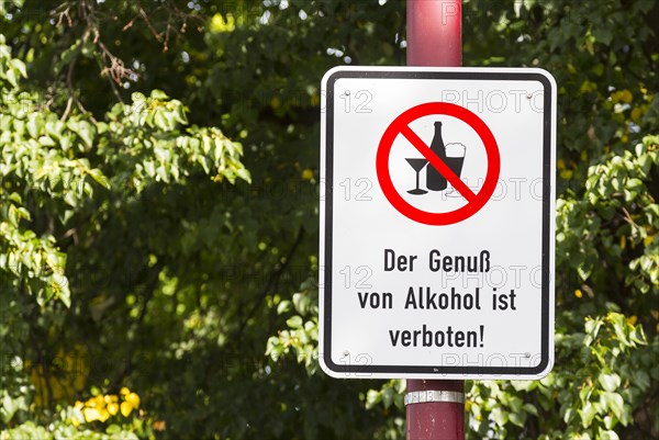 Prohibition sign for alcohol