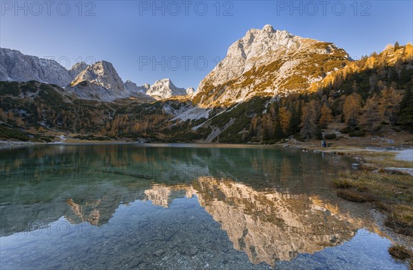 Mountains are reflected in the Seebensee