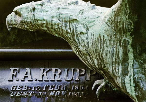 Detail of the grave of Friedrich Alfred Krupp with eagle sculpture