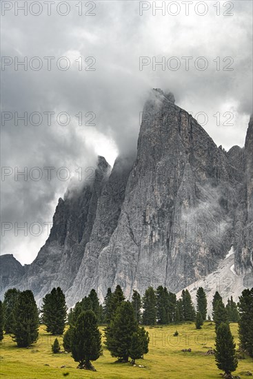 Cloud-covered mountain peaks