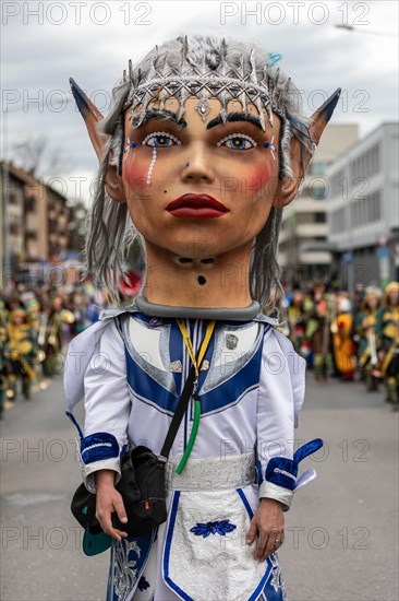 Elf Queen Guggenmusik Troepfeler Root at the carnival parade of the Maettli Guild in Littau