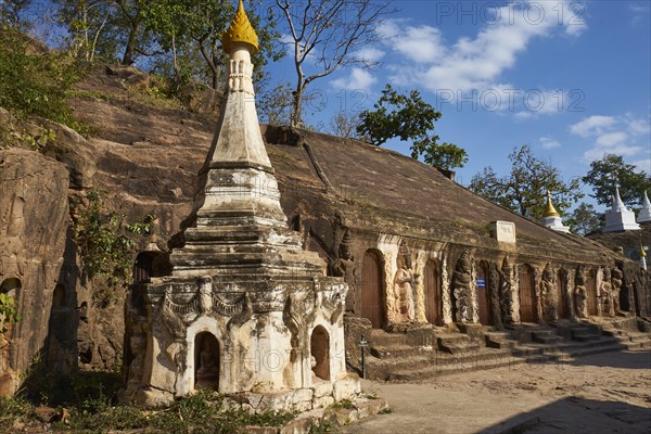 Sandstone caves of Hpo Win Daung