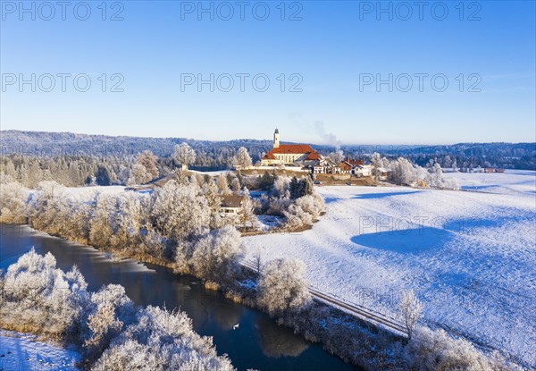 Reutberg monastery and pond
