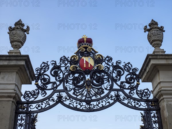 Dietrichstein coat of arms above the gate to the chateau park of Mikulov Castle