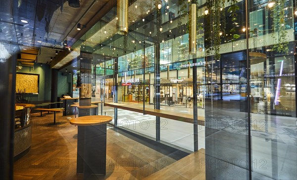 Shopping arcade at lunchtime
