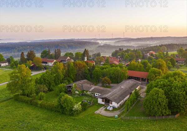 Village Walchstadt with church St. Bartholomaeus
