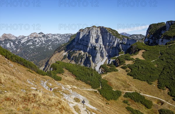Hiker on the way from Loser to Greimuth
