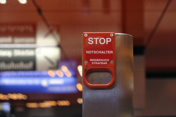 Emergency switch on the escalator