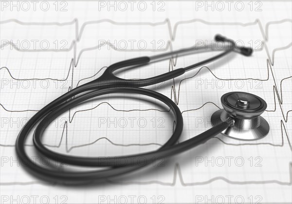 Stethoscope on ECG