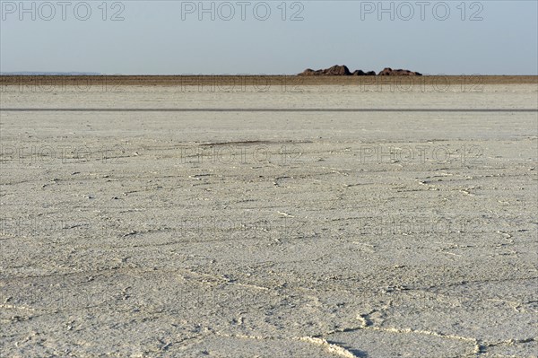 Crust of rock salt on the Assale salt lake