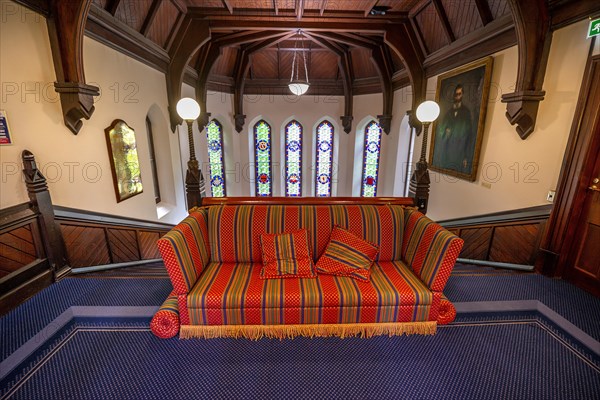 Sofa in the staircase of the old university building