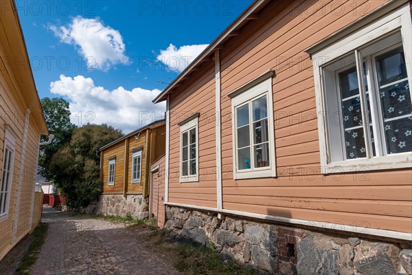 Street with old wooden houses