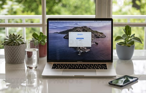 Home office with laptop