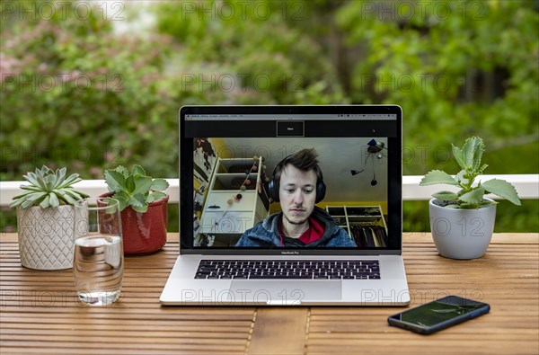 Home office with laptop