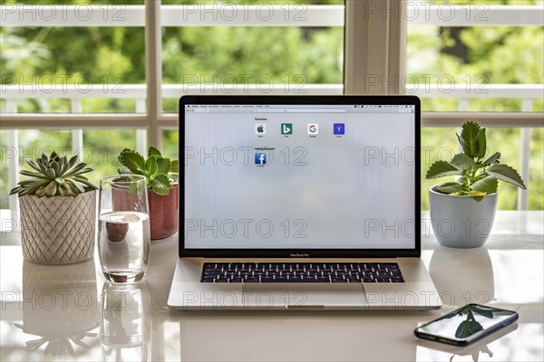 Home office with laptop