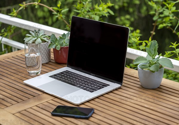 Home office with laptop