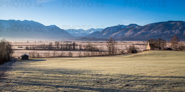 View over Murnauer moss in winter