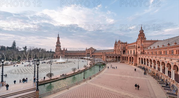 View over the Plaza de Espana at dusk