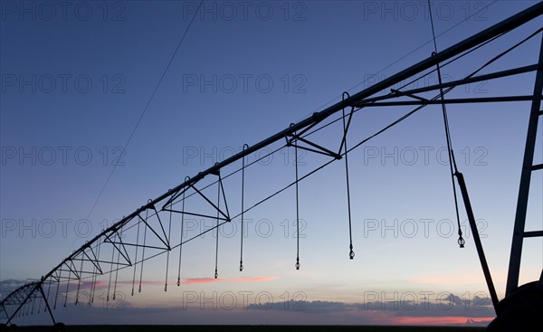 Computerized Mobile Sprinkler at Sunset near Luis Eduardo Magalhaes