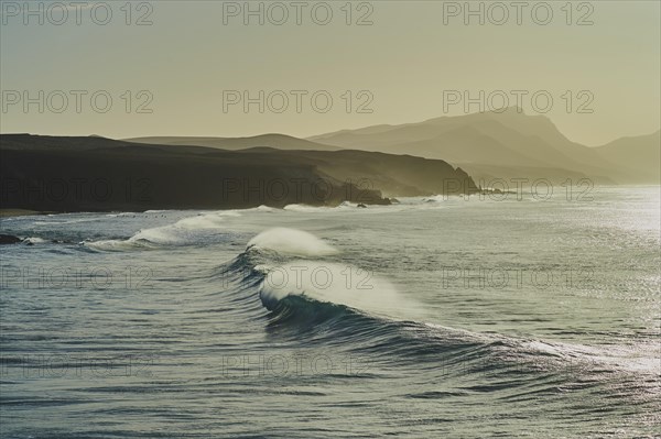 View from Mirador La Pared to beach Playa de la Pared at sunset