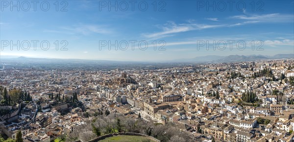 View from the Alhambra to the city and the Albayzin district