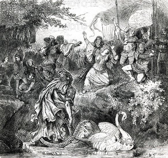 Lohengrin's arrival in Brabant