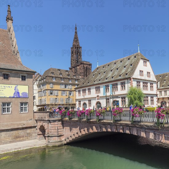 View across the Ill River to the historical museum and cathedral