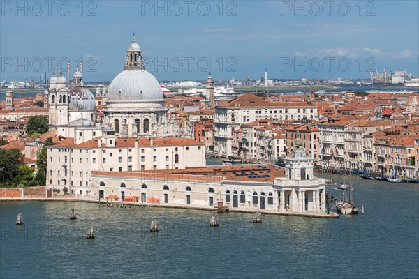 View of Venice with Church Santa Maria della Salute and Museum Punta della Dogana