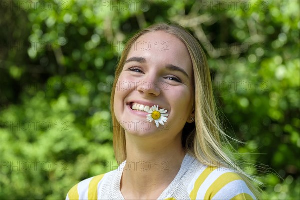 Portrait young blonde woman