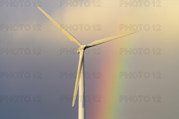 Wind turbine with rainbow