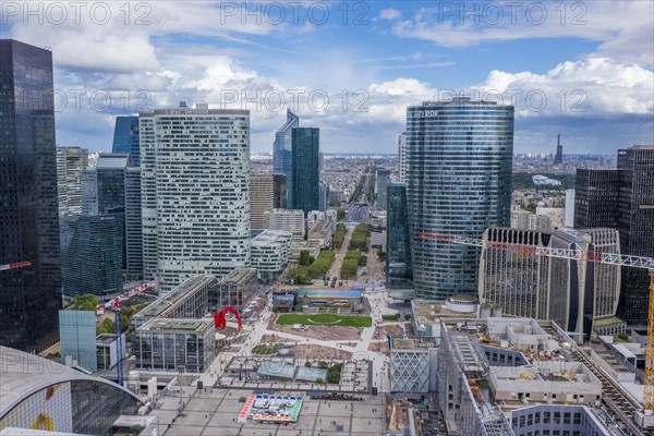 City view la Defense from the skyscraper Grande Arche
