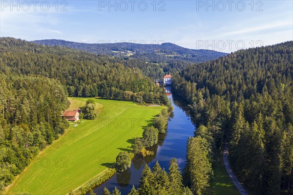 Lake Blaibach and power plant at Hoellenstein