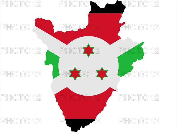 Flag in form form of the geographical country