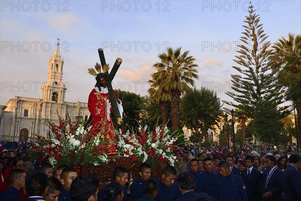 Procession on Palm Sunday at the Plaza de Armas