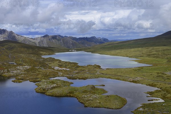 Lagoons in lonely mountain landscape