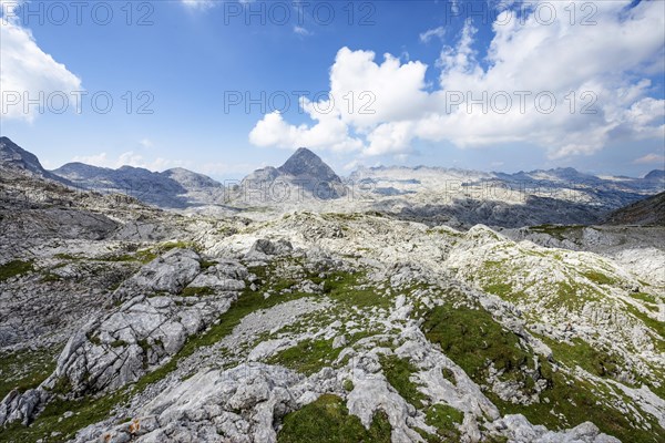 Landscape of washed-out karst rocks