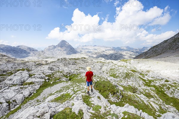 Hiker looks into the distance