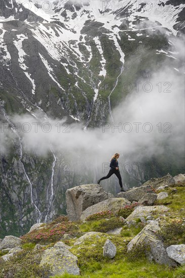 Mountain landscape in fog