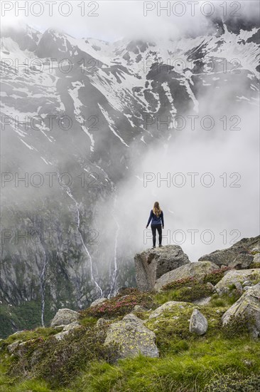 Mountain landscape in fog